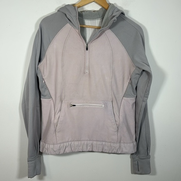 Lululemon Lets Get Visible Hoodie 10 Blush Pink Grey Slim‎ Fit Run ILuminate - Picture 9 of 9